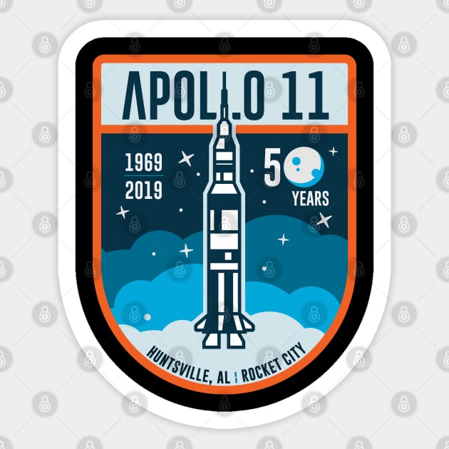 Rocket City - Apollo 11 Anniversary - Crest Sticker by zacrizy
